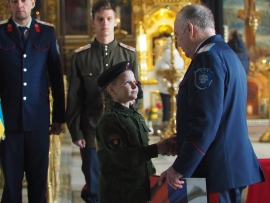 Казаки и кадеты приняли присягу в Казанском соборе