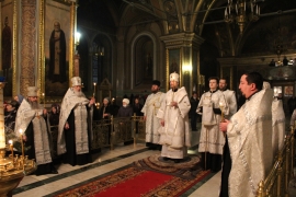 В канун Недели 33-й по Пятидесятнице Владыка Леонтий совершил всенощное бдение в Казанском соборе