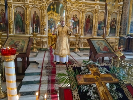 В Неделю 14-ю по Пятидесятнице епископ Леонтий совершил Литургию в Казанском соборе