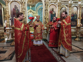 В праздник Светлого Христова Воскресения епископ Антоний совершил торжественное богослужение в Казанском соборе